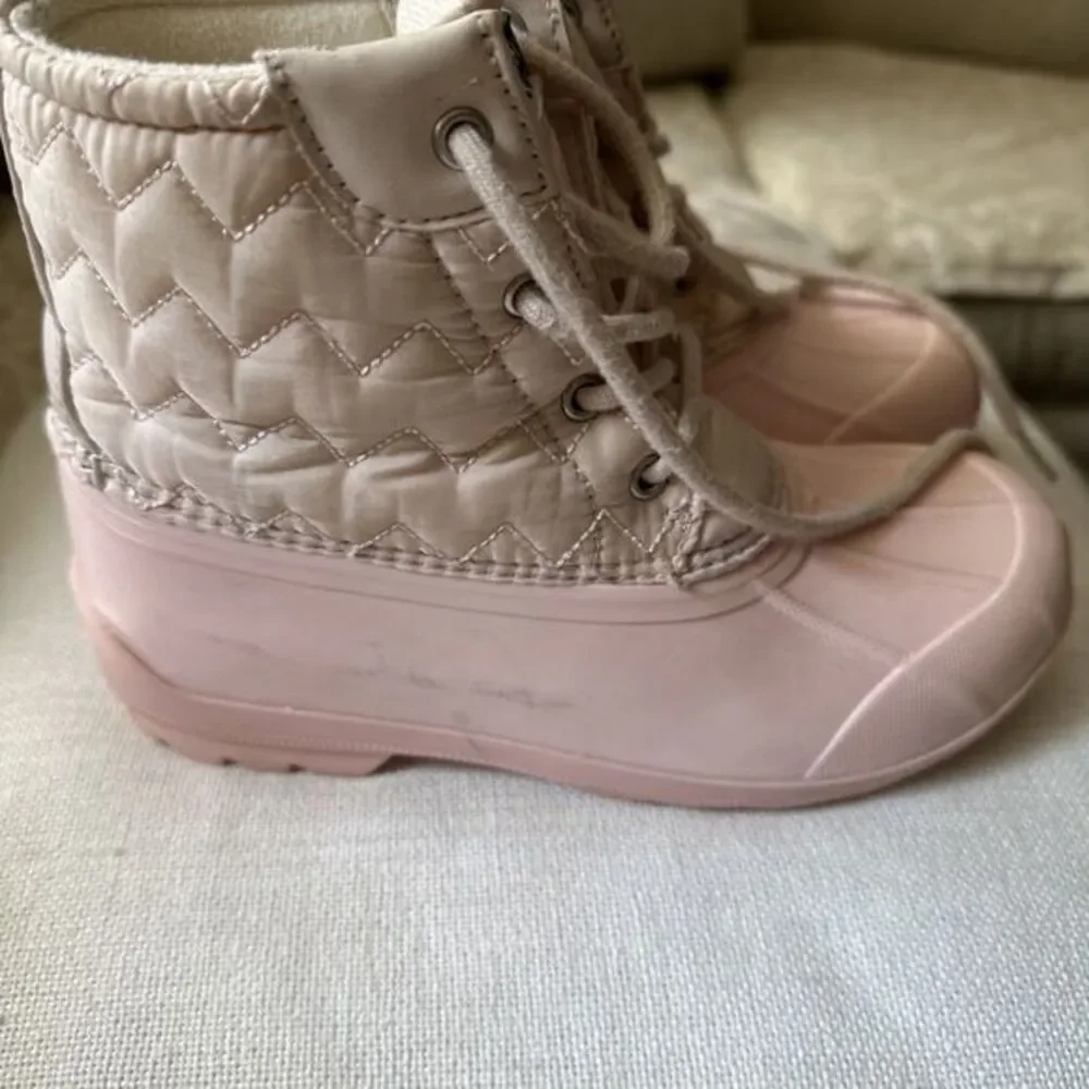 SPERRY Girl's Sperry Size 2M  7-8 Y O Duck Boot Pink Snow/rain